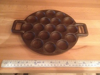 Cast Iron cast Iron Poffertjes Pancake Pan, Enameled Bottom Dutch