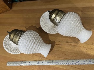 1950 White Milk Glass Wall Scone