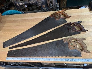 Disston thumb hole ripping saws Disston thumb hole ripping saws