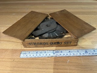 Antique Simonds Dado Blade set with wood box Antique Simonds Dado Blade set with wood box
