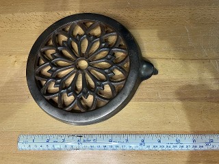 Antique cast iron wood cookstove shelf Antique cast iron wood cookstove shelf