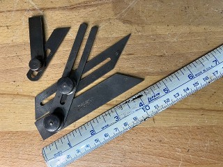 Starrett No. 49 combination bevel  and small sliding bevel.