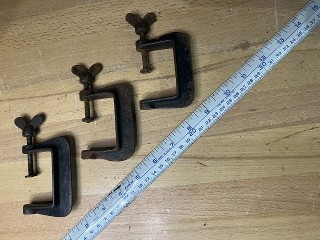 3 Small Vintage C-Clamps 3 Small Vintage C-Clamps