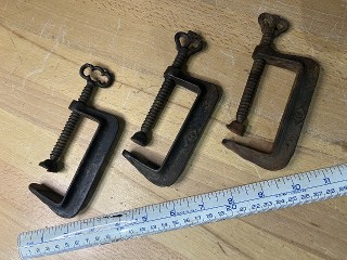 Small Antique 1800's C-Clamps Small Antique 1800's C-Clamps