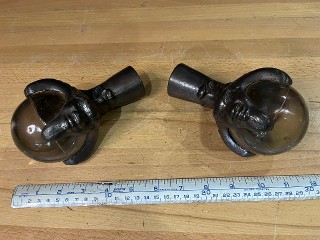 Antique Cast Cast Iron Glass Ball Claw Feet with Devil Face Antique Cast Cast Iron Glass Ball Claw Feet with Devil Face