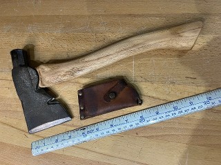 Vintage Stanley hatchet with sheath