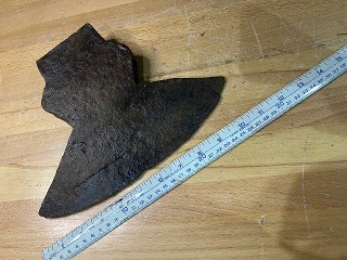 Pitted hand forged broad axe ship wreck find Pitted hand forged broad axe ship wreck find