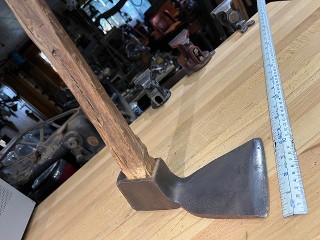 Antique 5-inch edge hewing adze with handle