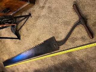 Antique 66-inch blade Disston pit saw Antique 66-inch blade Disston pit saw