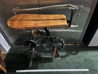 Antique 1930 Hobbies Ok treadle fret saw scroll saw, with steel drive belt Antique 1930 Hobbies Ok treadle fret saw scroll saw, with steel drive belt