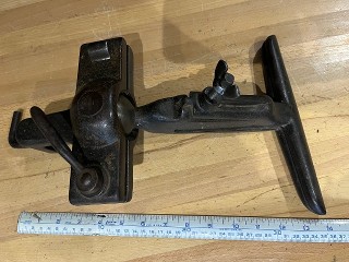 Antique JF Glover swivel base saw sharpening vise Antique JF Glover swivel base saw sharpening vise