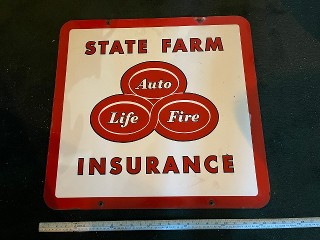 Vintage double sided State Farm Insurance Auto, Life, Fire.