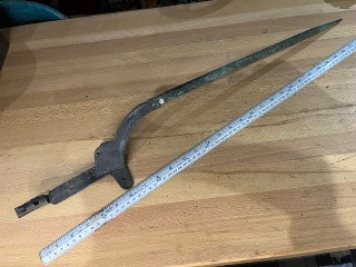 Antique wall mount lightning rod made of copper and brass, about 30 inches tall. Antique wall mount lightning rod made of copper and brass, about 30 inches tall.