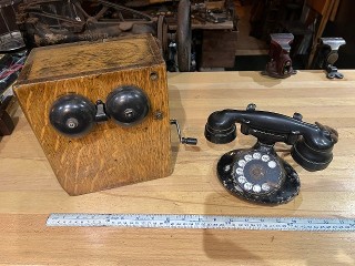 Antique 1928 Western Electric E1 Cradle Desk Rotary Telephone with Ringer Antique 1928 Western Electric E1 Cradle Desk Rotary Telephone with Ringer