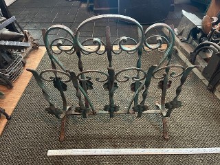 Antique 1930's heavy wrought iron magazine rack, it measures 20 inches by 9 inches by 20 inches high Antique 1930's heavy wrought iron magazine rack, it measures 20 inches by 9 inches by 20 inches high