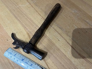 Antique upholsterers hammer with tack or staple remover Antique upholsterers hammer with tack or staple remover