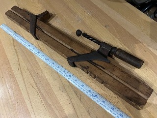 Antique wood bar clamp 24 inches long Antique wood bar clamp 24 inches long