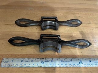 A.A. Wood & Sons Co. #2 double sided concave & flat cutters, curved bottom, A.A. Wood & Sons Co. #2 double sided concave & flat cutters, curved bottom,