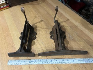Antique hand saw sharpening vises with screw on base Antique hand saw sharpening vises with screw on base