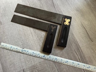 Antique 1886 Henry Disston and Sons 10 inch tri square and Vintage 1922 Stanley SW 6 inch tri square Antique 1886 Henry Disston and Sons 10 inch tri square and Vintage 1922 Stanley SW 6 inch tri square