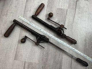 Antique Rusby 1912 Patent 1,046,223 extendable drill brace, Made in Newark, N.J. Antique Rusby 1912 Patent 1,046,223 extendable drill brace, Made in Newark, N.J.