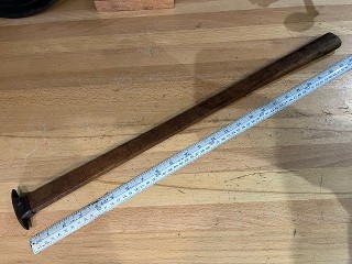 Antique Log Rule for measuring log diameter up to 19-inch with cast iron end, 24 inches long. Antique Log Rule for measuring log diameter up to 19-inch with cast iron end, 24 inches long.