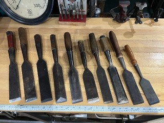 Antique and Vintage Timber Framing 2-inch Chisels Antique and Vintage Timber Framing 2-inch Chisels