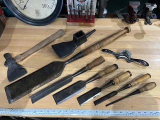 Antique and Vintage Keen Kutter tools, chisels, slick, spoke shave, adze, and hatchet. Antique and Vintage Keen Kutter tools, chisels, slick, spoke shave, adze, and hatchet.