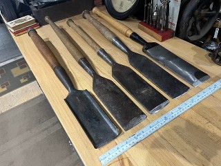 Antique and vintage 3 inch timber framing slick chisels Antique and vintage 3 inch timber framing slick chisels