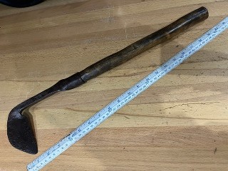 Antique hand forged bill hook agricultural knife