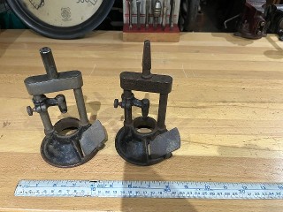 Antique extra large 3-inch beveled 1 1/4-inch Tenon Cutters with adjustable stop, with round or square shanks. Antique extra large 3-inch beveled 1 1/4-inch Tenon Cutters with adjustable stop, with round or square shanks.