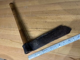 Antique hand forged Matowoc froe with embossed Indian Head 10-inch cutting edge froe, Made in USA. Antique hand forged Matowoc froe with embossed Indian Head 10-inch cutting edge froe, Made in USA.