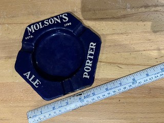 Vintage Molson's Ale, Porter porcelain enamel ashtray Vintage Molson's Ale, Porter porcelain enamel ashtray