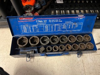 Westward No. PSK3417 7/8 to 2-inch 3/4-inch drive, 6-point impact sockets Westward No. PSK3417 7/8 to 2-inch 3/4-inch drive, 6-point impact sockets
