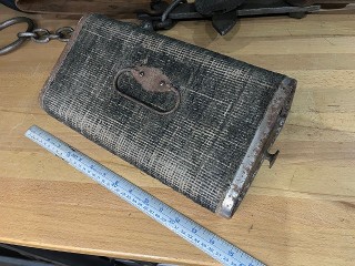 Antique Amish buggy coal foot warmer heater, 13 1/2 x 7 1/2 x 4 1/2, weighs 6 lbs.