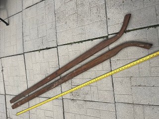 NOS antique walking plow handles, 80-inches long