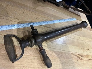 Antique brass and copper manual bilge pump