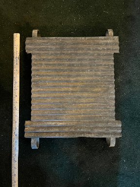 Antique Farmers galvanize washboard, it measures 18 x 13 3/4 x 2 1/2, with washtub brackets on back. Antique Farmers galvanize washboard, it measures 18 x 13 3/4 x 2 1/2, with washtub brackets on back.