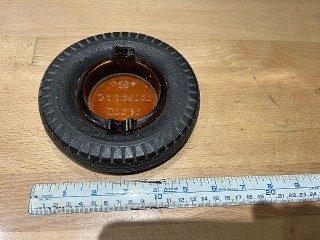 Vintage Goodrich Tires ashtray, it measures about 6-inch diameter by 1 1/4-inches high. Vintage Goodrich Tires ashtray, it measures about 6-inch diameter by 1 1/4-inches high.